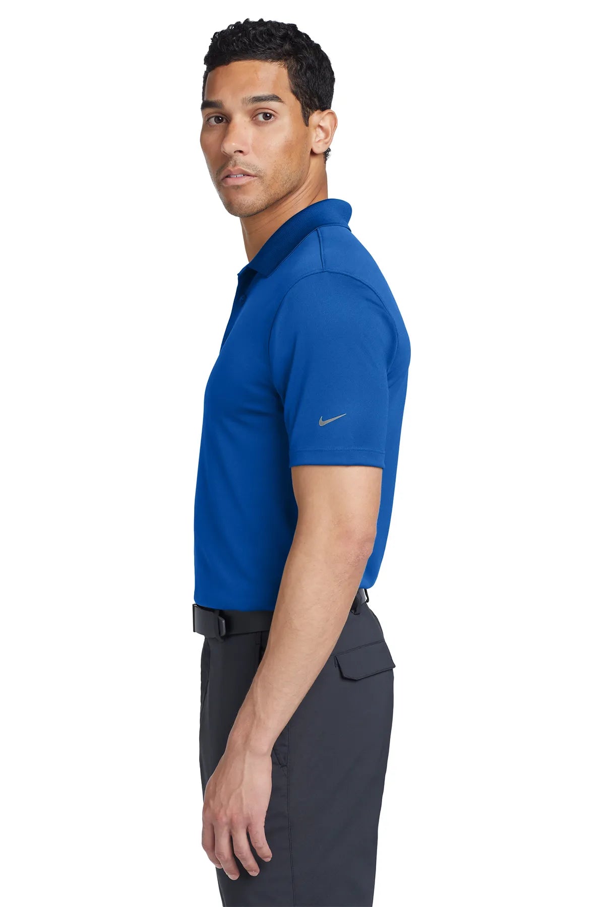 Nike Dri-FIT Classic Fit Players Polo with Flat Knit Collar. 838956 Gym Blue_3
