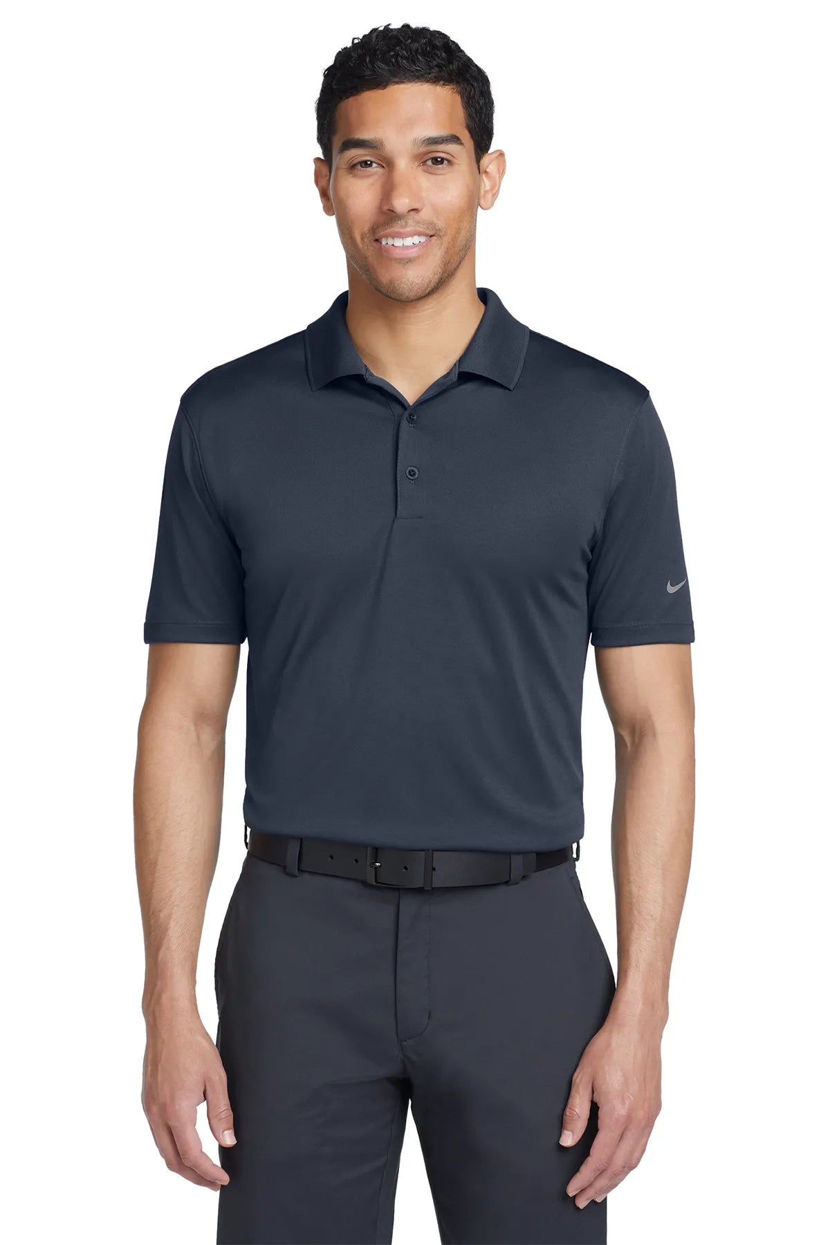 Nike Dri-FIT Classic Fit Players Polo with Flat Knit Collar. 838956 Navy_1