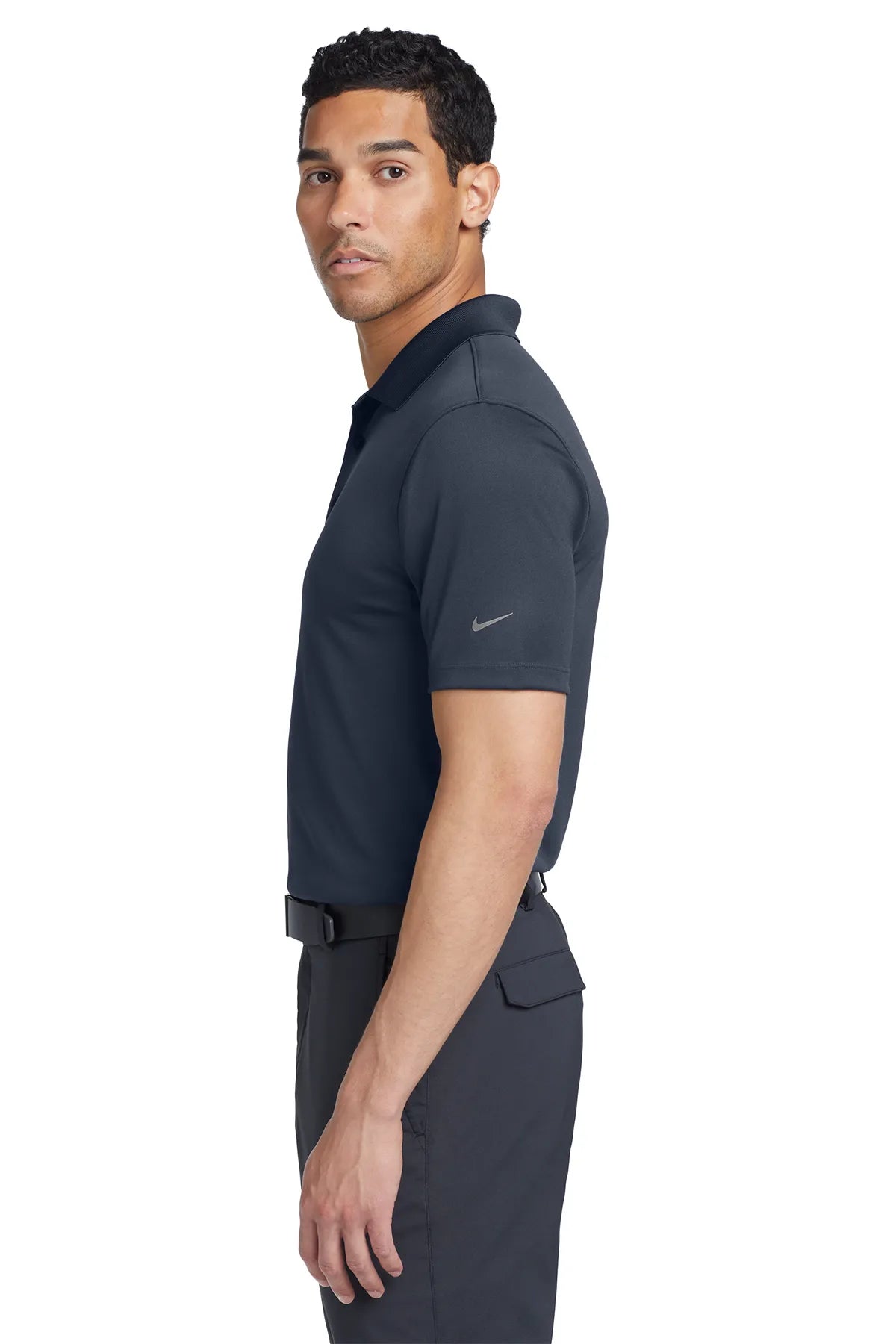 Nike Dri-FIT Classic Fit Players Polo with Flat Knit Collar. 838956 Navy_3