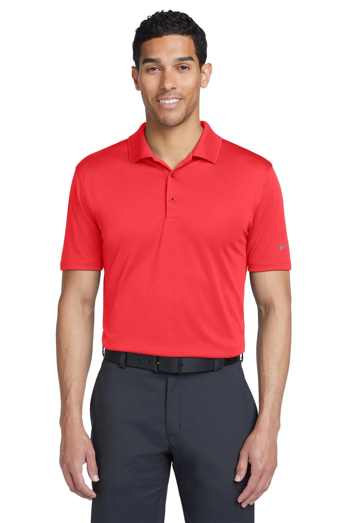 Nike Dri-FIT Classic Fit Players Polo with Flat Knit Collar. 838956 University Red_1