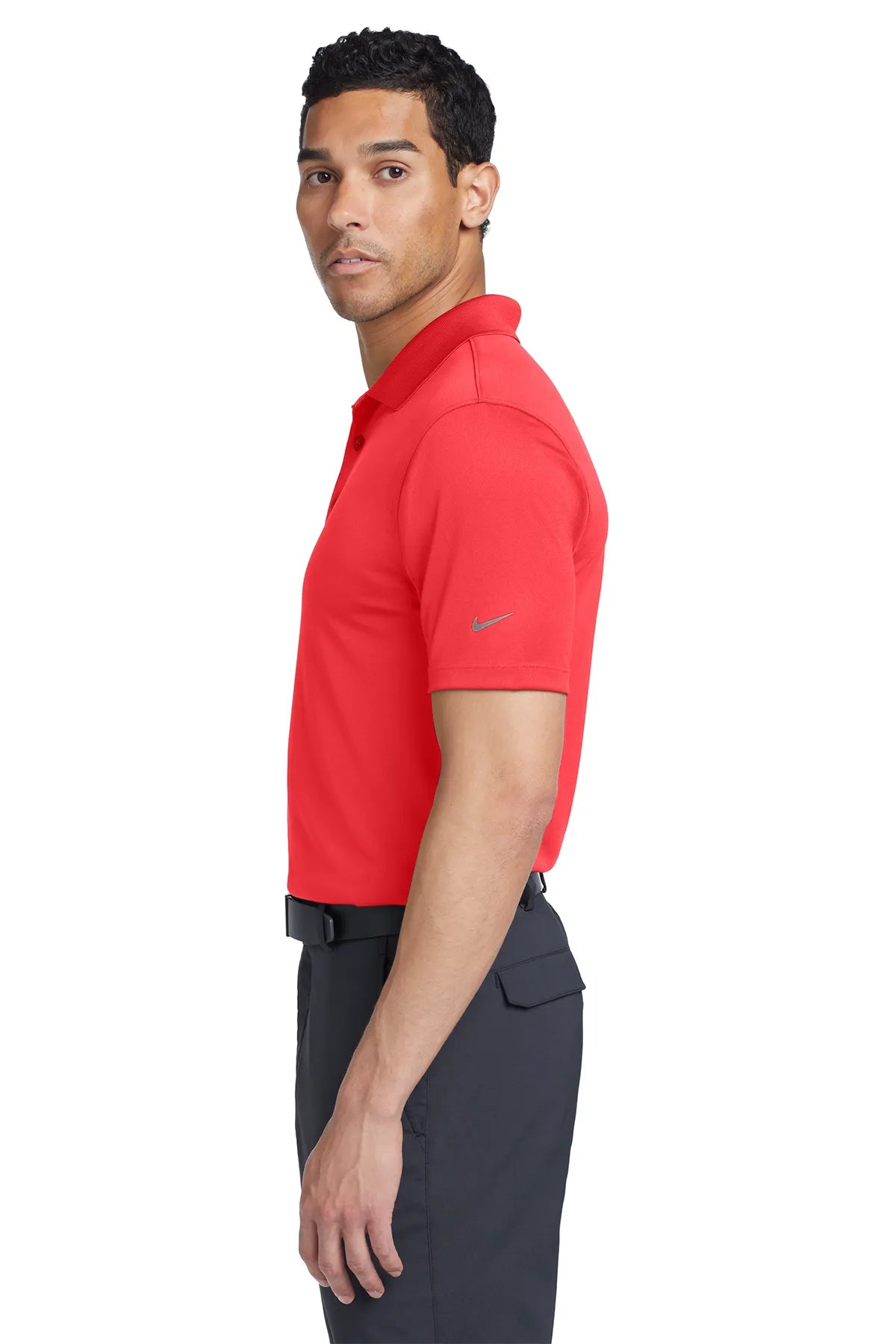 Nike Dri-FIT Classic Fit Players Polo with Flat Knit Collar. 838956 University Red_3