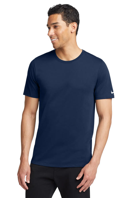 Nike Dri-FIT Cotton/Poly Tee. NKBQ5231 College Navy_1