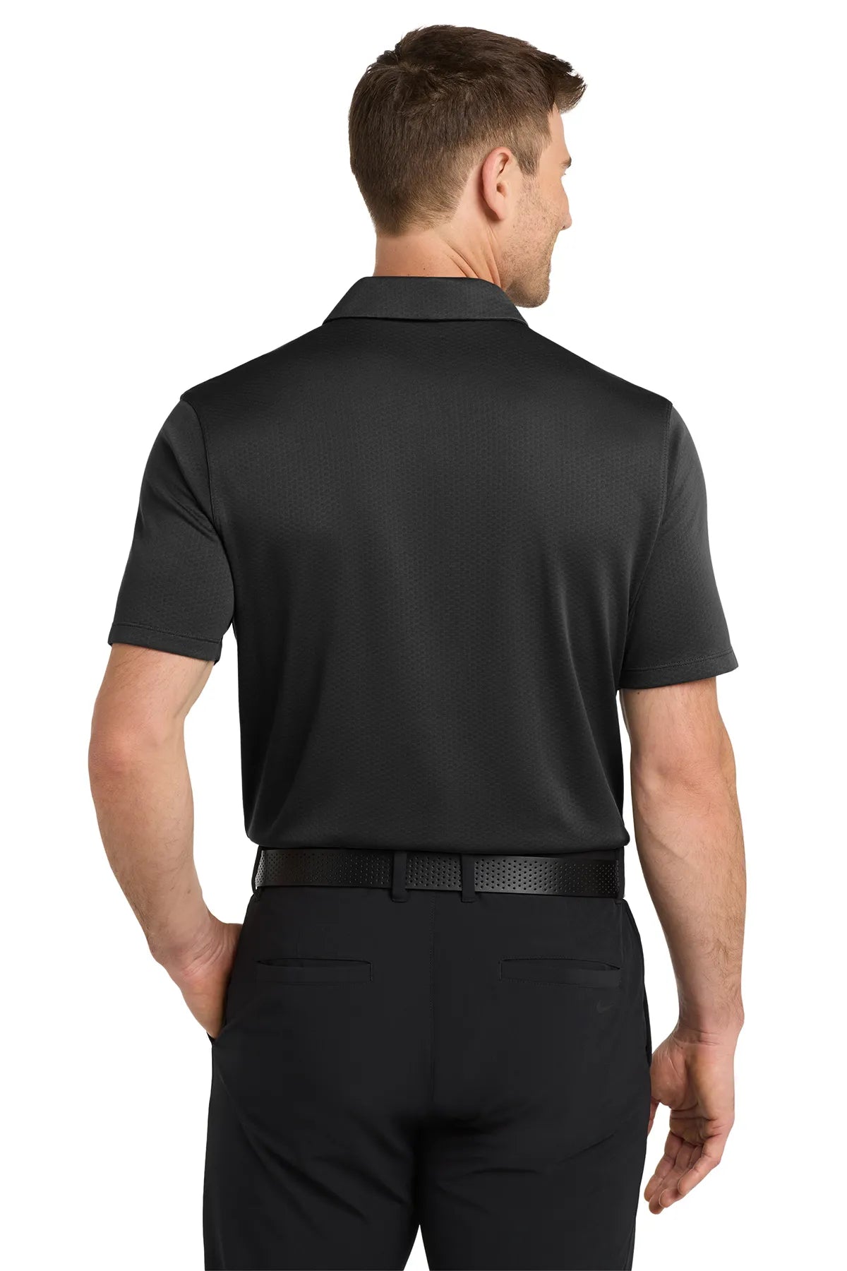 Nike Dri-FIT Hex Textured Polo. NKAH6266 Black_2