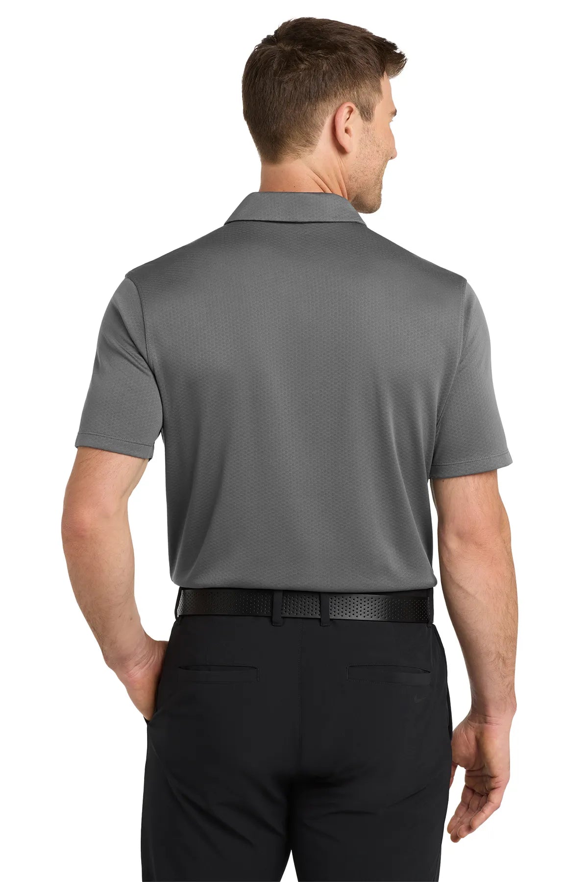 Nike Dri-FIT Hex Textured Polo. NKAH6266 Dark Grey_2