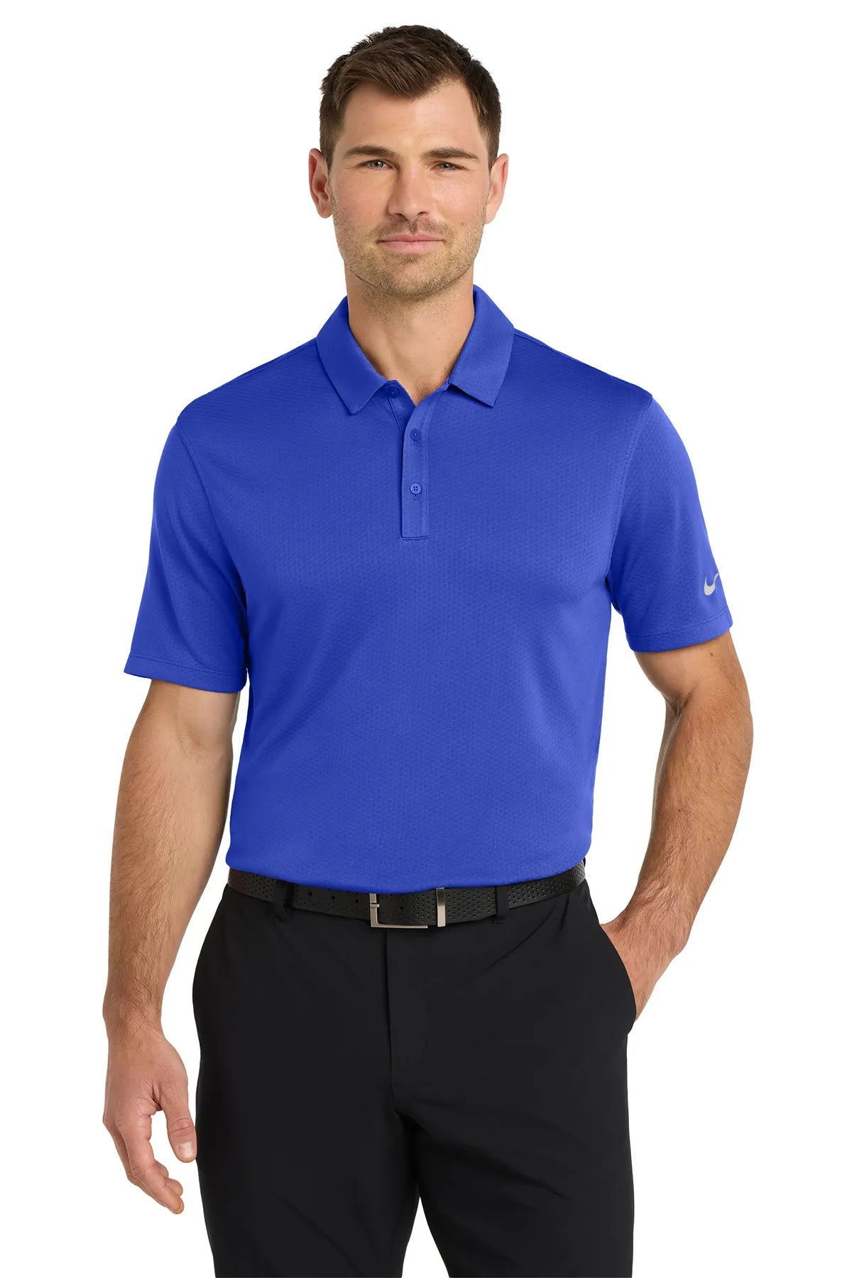 Nike Dri-FIT Hex Textured Polo. NKAH6266 Game Royal_1
