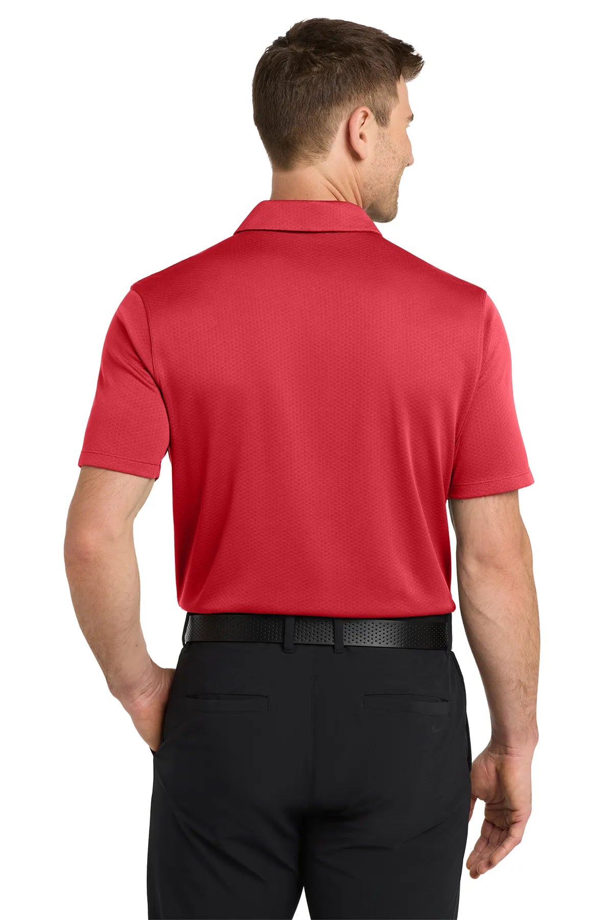 Nike Dri-FIT Hex Textured Polo. NKAH6266 Gym Red_2