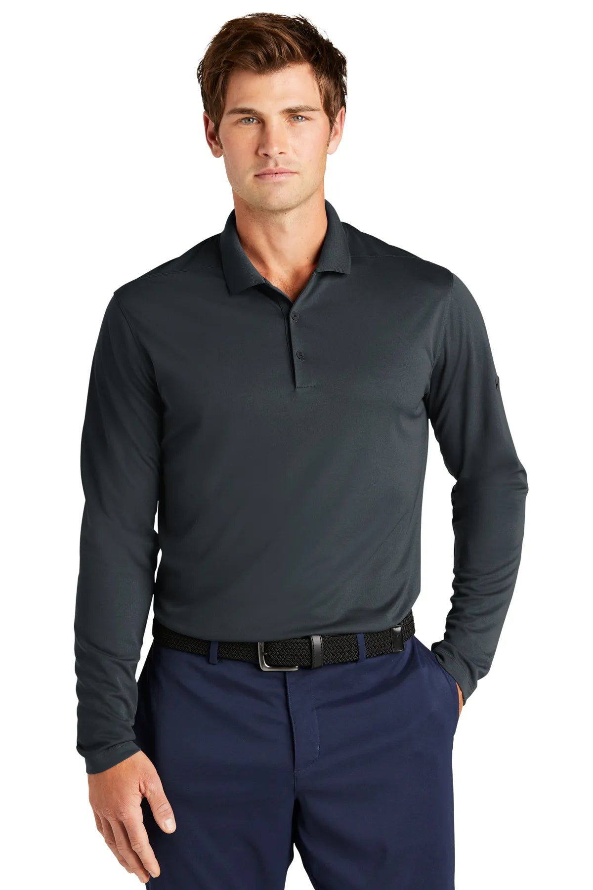 Nike Dri-FIT Micro Pique 2.0 Long Sleeve Polo NKDC2104 Anthracite_1