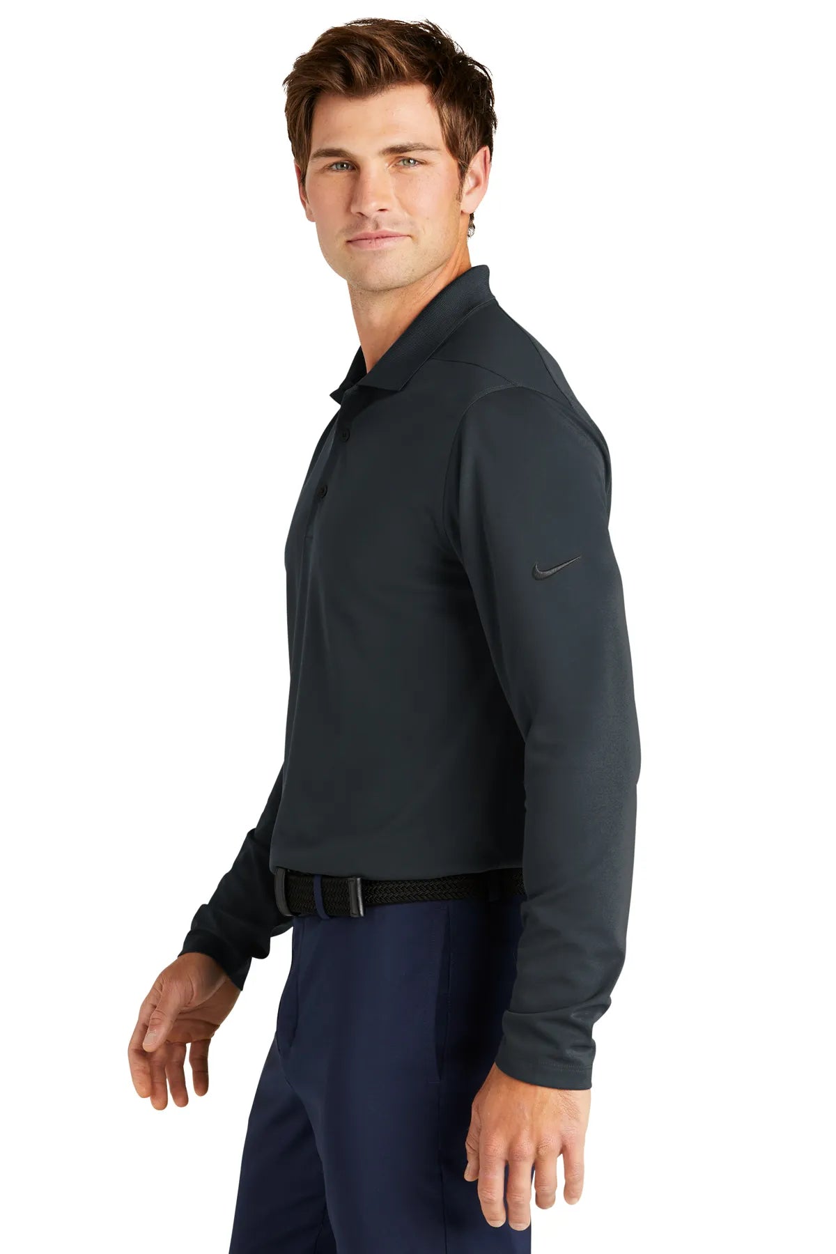 Nike Dri-FIT Micro Pique 2.0 Long Sleeve Polo NKDC2104 Anthracite_3