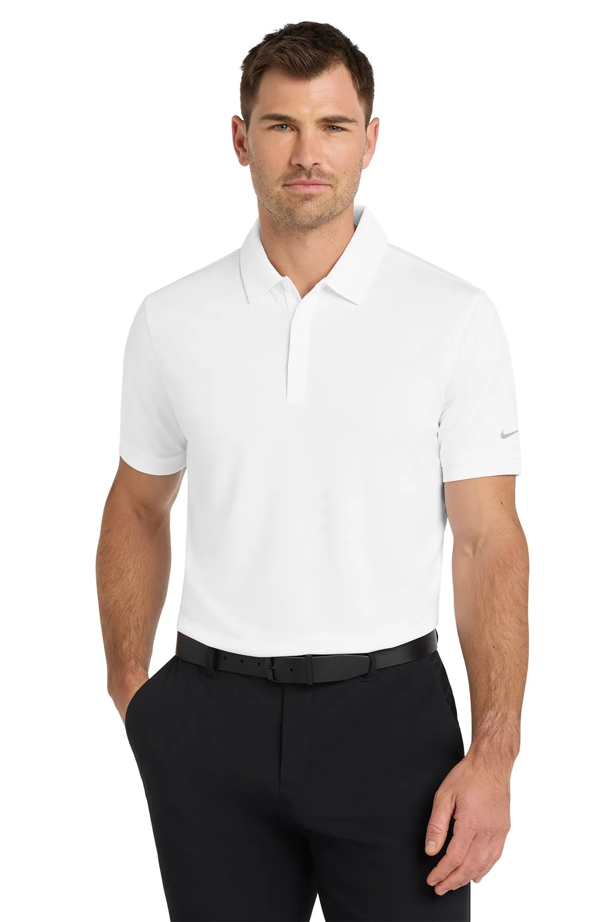 Nike Dri-FIT Players Modern Fit Polo. 799802 White_1
