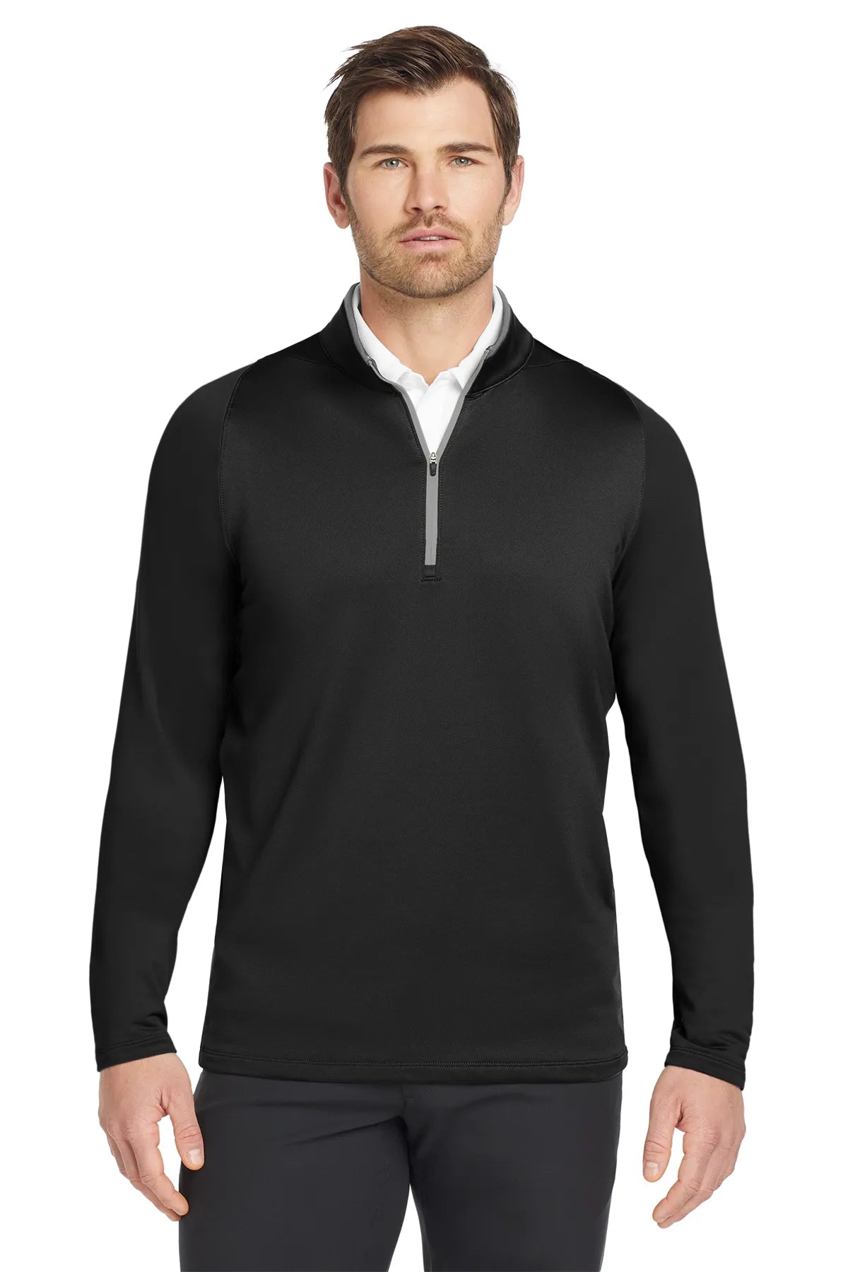 Nike Dri-FIT Stretch 1/2-Zip Cover-Up. 779795 Black Dark Grey_1