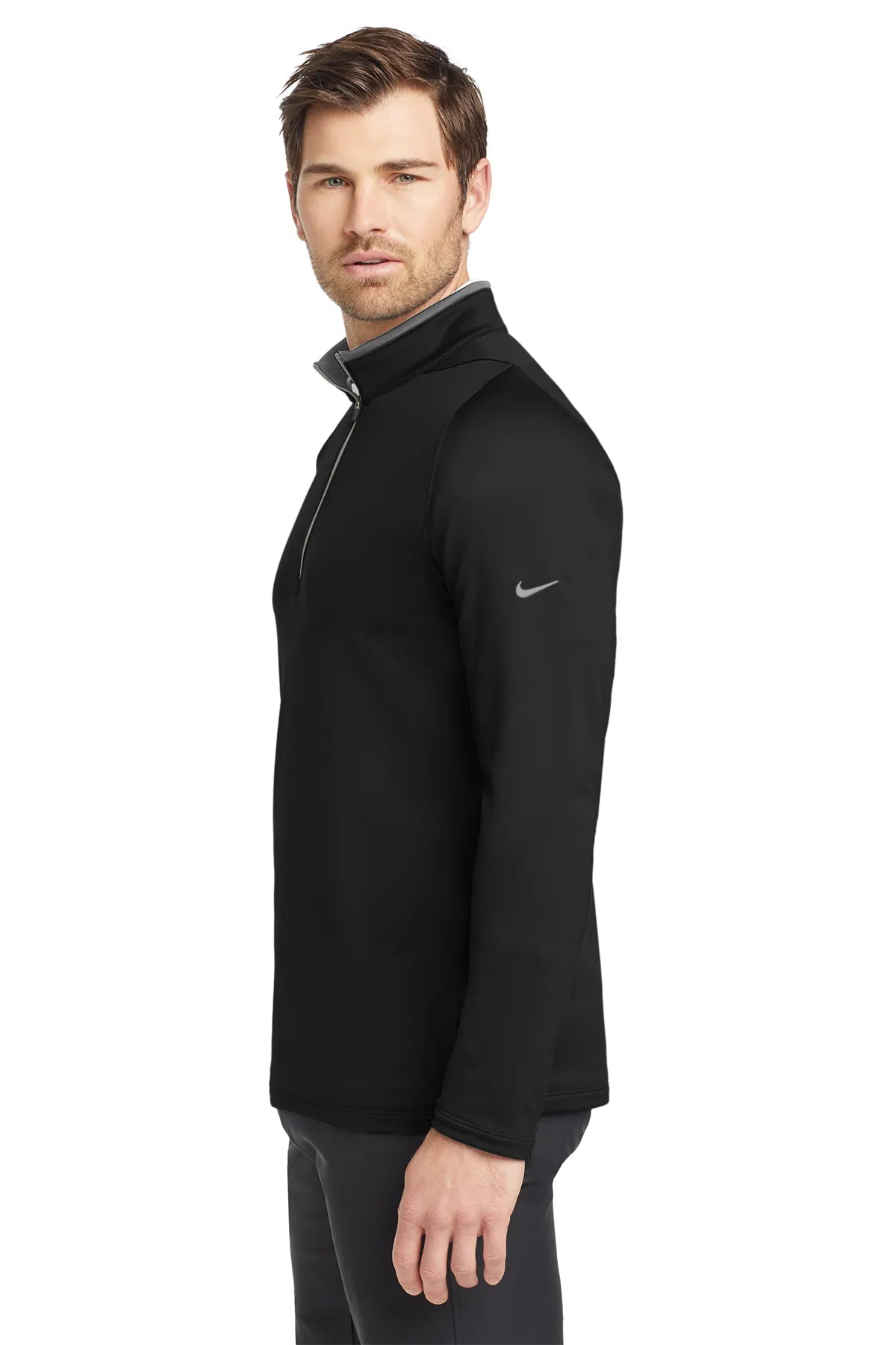 Nike Dri-FIT Stretch 1/2-Zip Cover-Up. 779795 Black Dark Grey_3