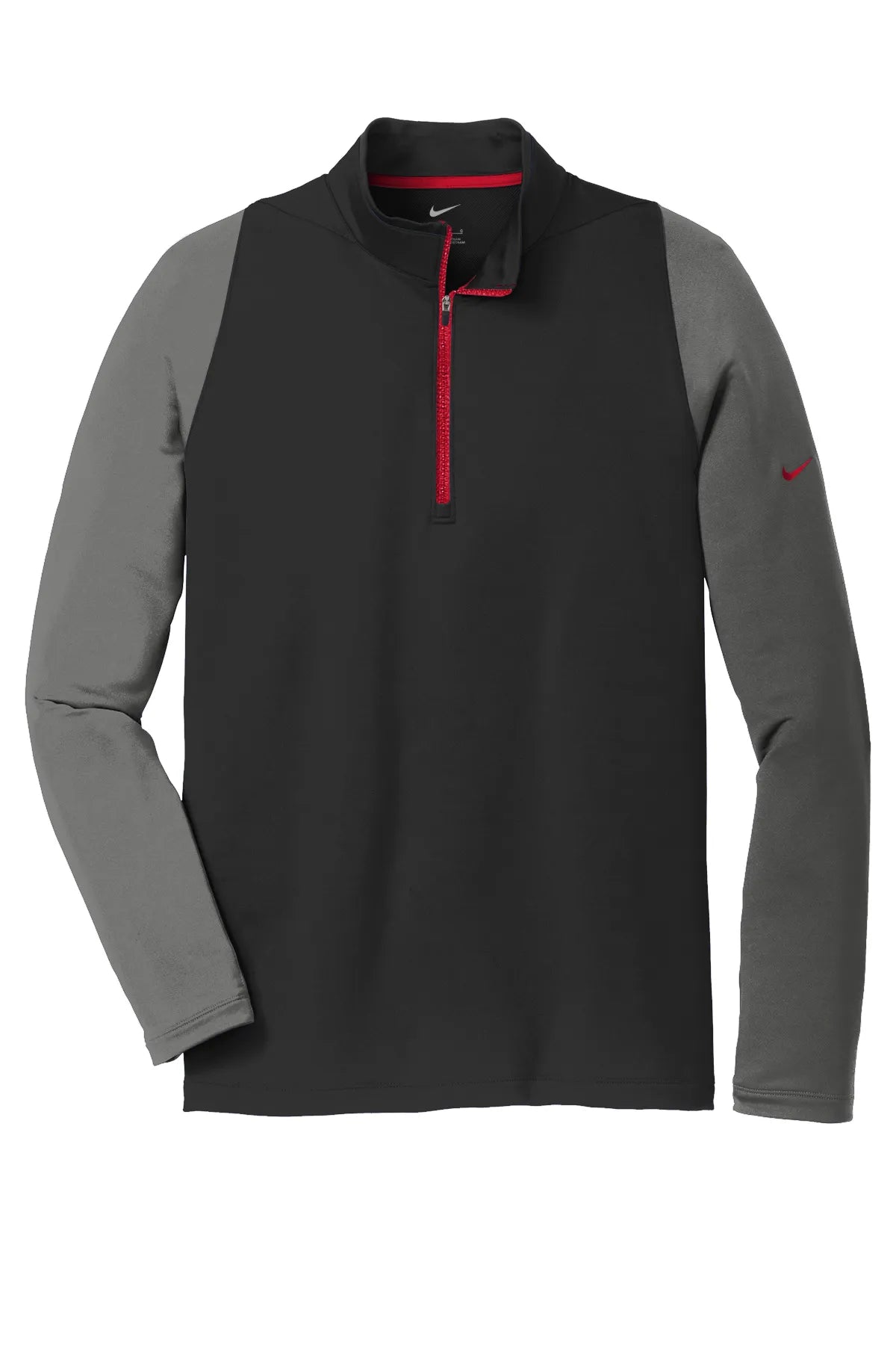 Nike Dri-FIT Stretch 1/2-Zip Cover-Up. 779795 Dark Grey Gym Red_4