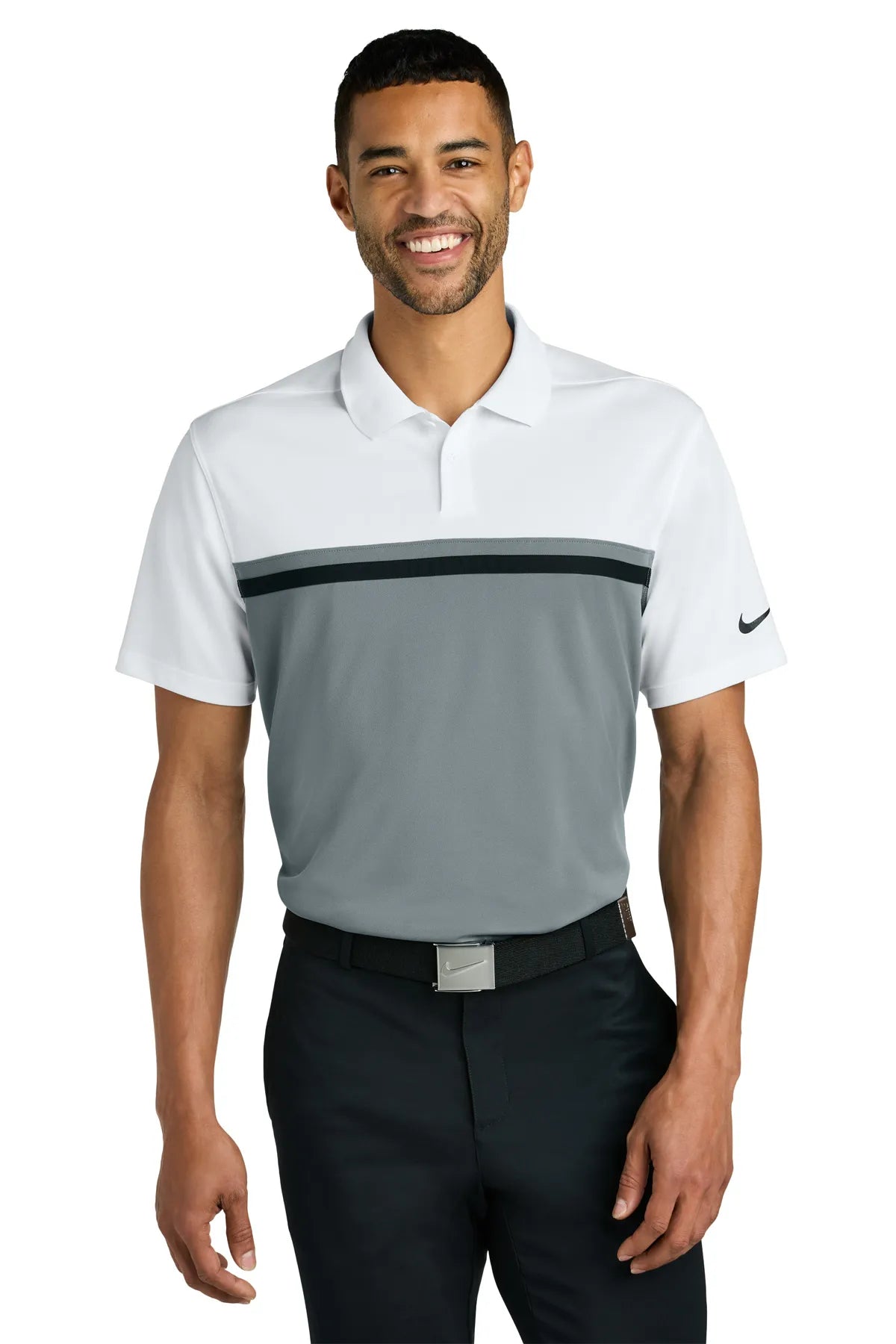 Nike Dri-FIT Victory Colorblock Polo NKFQ3968 White Coolgrey Black_1