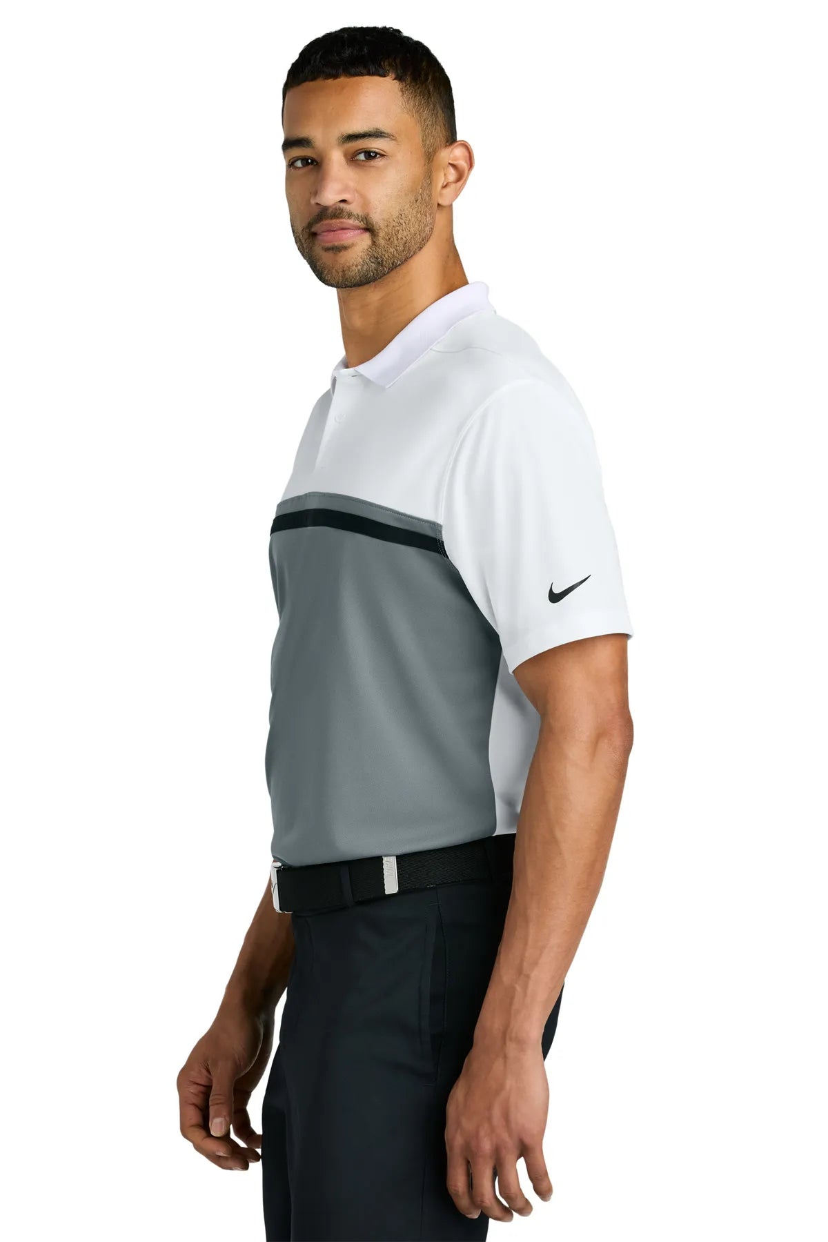 Nike Dri-FIT Victory Colorblock Polo NKFQ3968 White Coolgrey Black_3