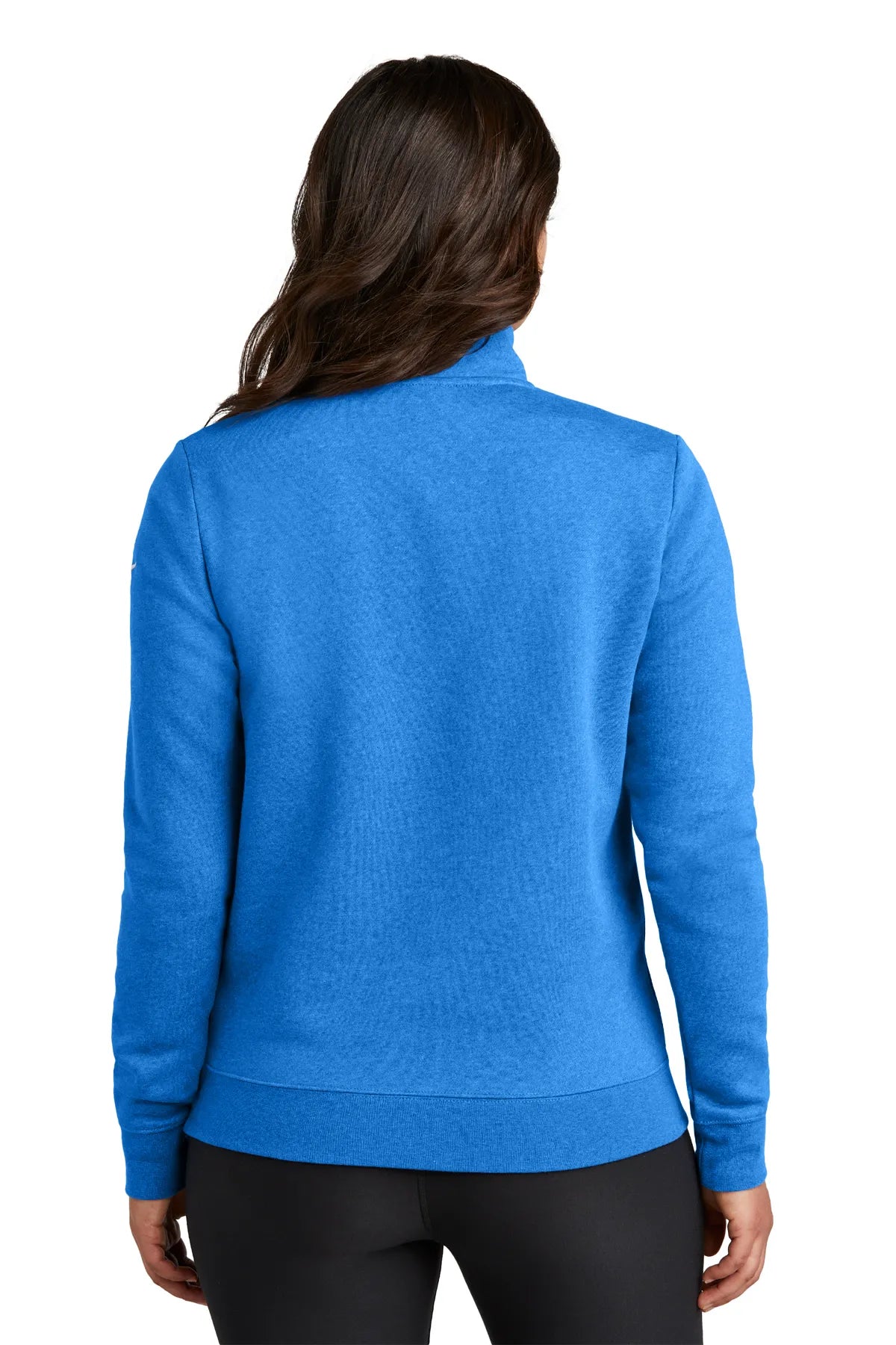 Nike Ladies Club Fleece Sleeve Swoosh 1/2-Zip NKDX6720 Light Game_2