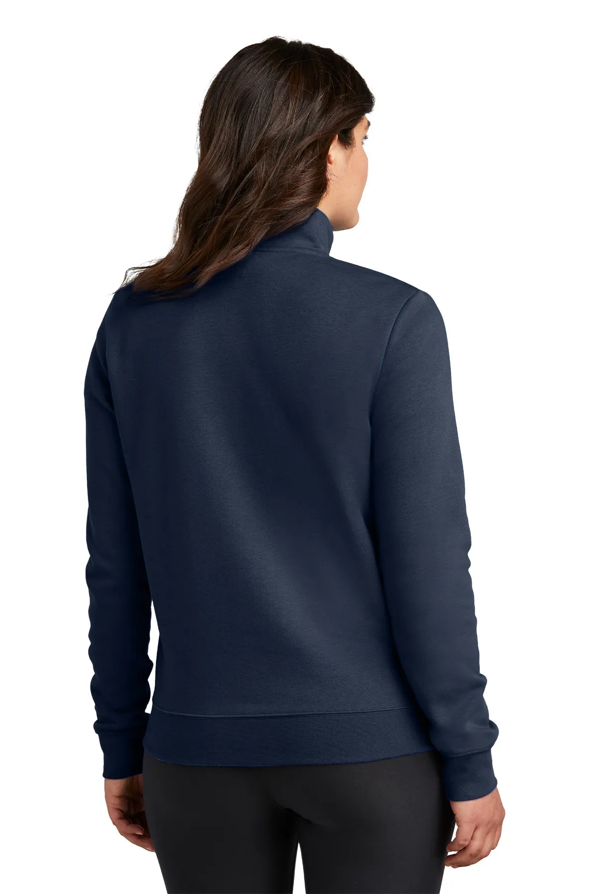 Nike Ladies Club Fleece Sleeve Swoosh 1/2-Zip NKDX6720 Midnight Navy_2