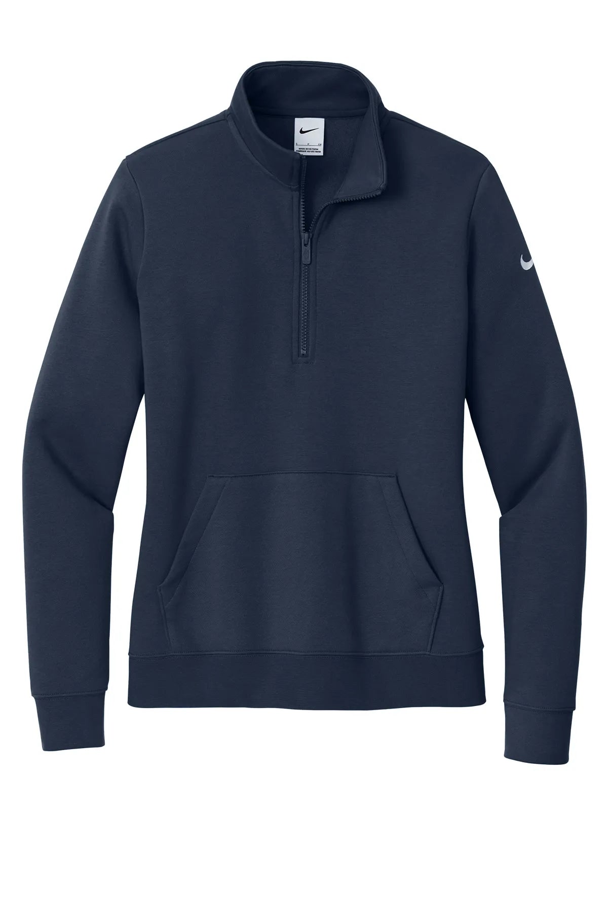 Nike Ladies Club Fleece Sleeve Swoosh 1/2-Zip NKDX6720 Midnight Navy_4