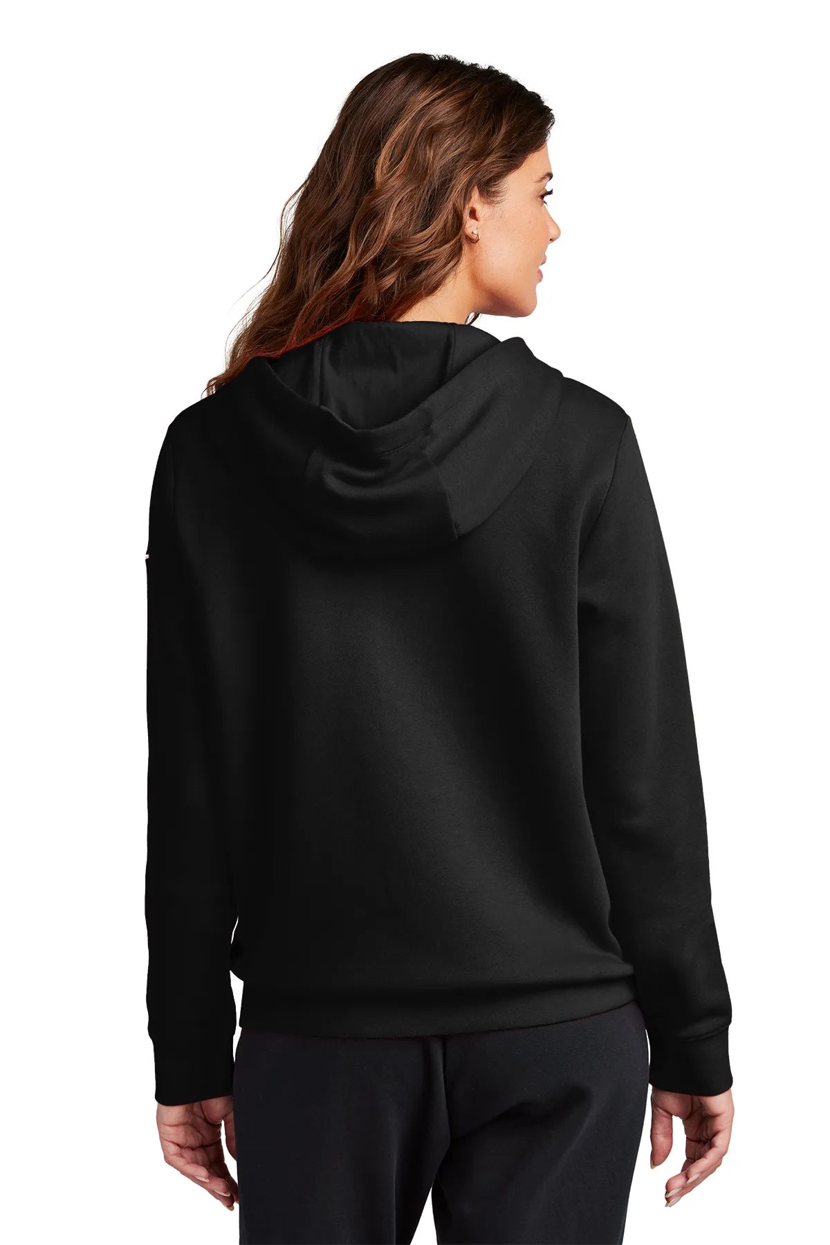 Nike Ladies Club Fleece Sleeve Swoosh Full-Zip Hoodie NKFD9890 Black_2