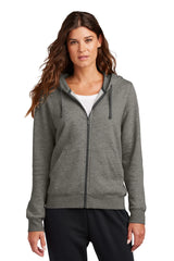 Nike Ladies Club Fleece Sleeve Swoosh Full-Zip Hoodie NKFD9890 Charcoal Heather_1