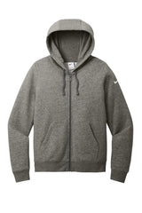 Nike Ladies Club Fleece Sleeve Swoosh Full-Zip Hoodie NKFD9890 Charcoal Heather_4