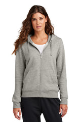 Nike Ladies Club Fleece Sleeve Swoosh Full-Zip Hoodie NKFD9890 Dark Grey Heather_1