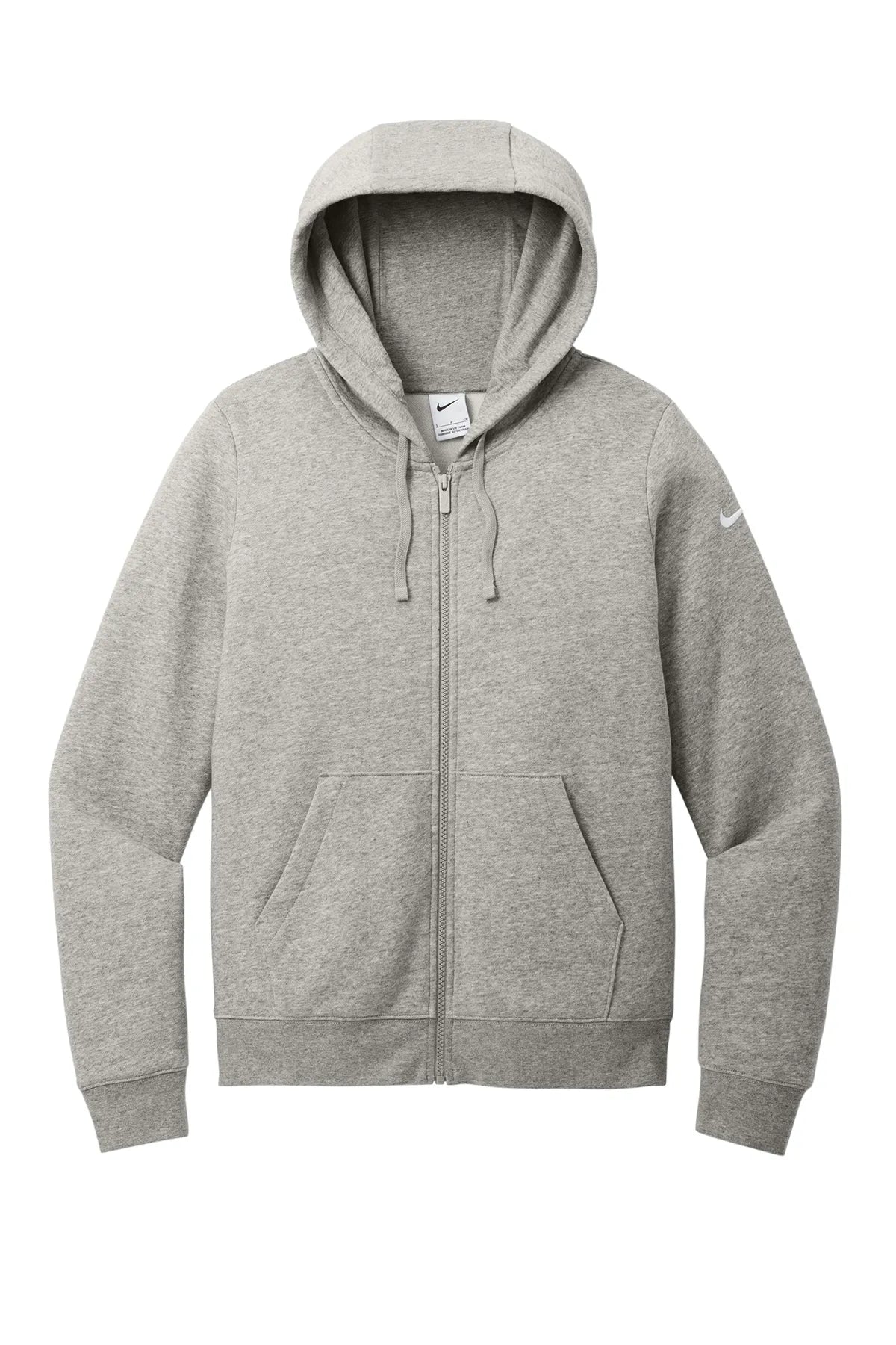 Nike Ladies Club Fleece Sleeve Swoosh Full-Zip Hoodie NKFD9890 Dark Grey Heather_4