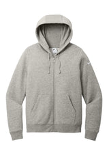 Nike Ladies Club Fleece Sleeve Swoosh Full-Zip Hoodie NKFD9890 Dark Grey Heather_4