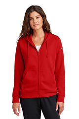 Nike Ladies Club Fleece Sleeve Swoosh Full-Zip Hoodie NKFD9890 University Red_1
