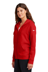 Nike Ladies Club Fleece Sleeve Swoosh Full-Zip Hoodie NKFD9890 University Red_3