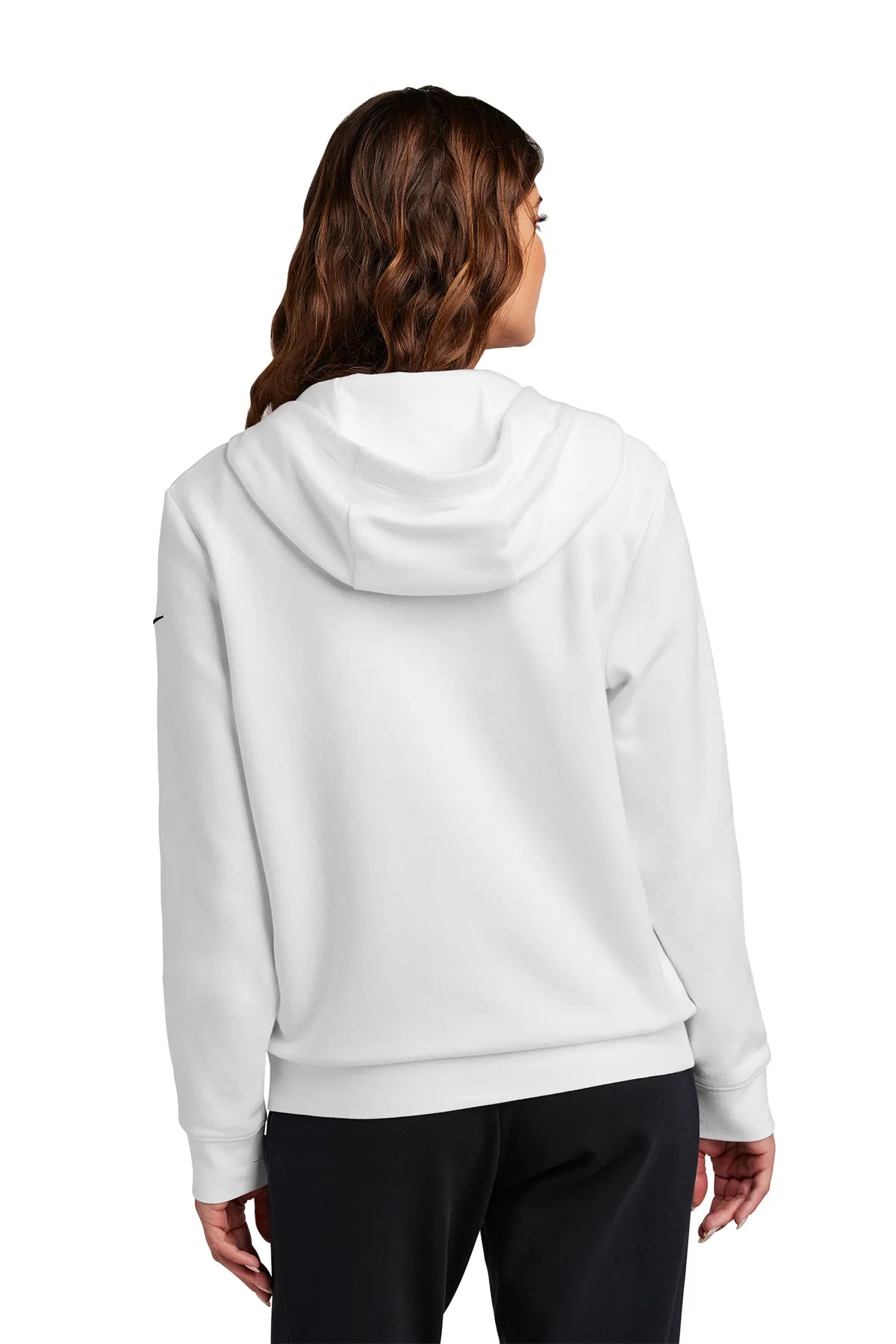 Nike Ladies Club Fleece Sleeve Swoosh Full-Zip Hoodie NKFD9890 White_2