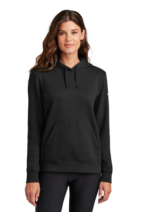 Nike Ladies Club Fleece Sleeve Swoosh Pullover Hoodie NKFD9889 Black_1