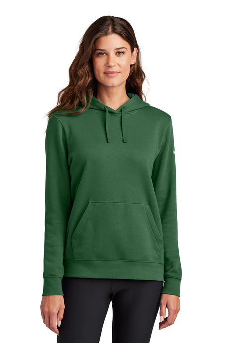 Nike Ladies Club Fleece Sleeve Swoosh Pullover Hoodie NKFD9889 Gorge Green_1