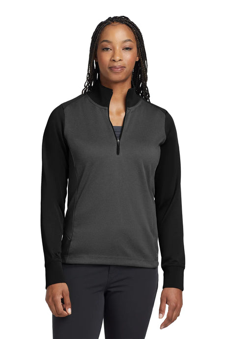 Nike Ladies Dri-FIT 1/2-Zip Cover-Up. 578674 Anthracite Heather Black_1