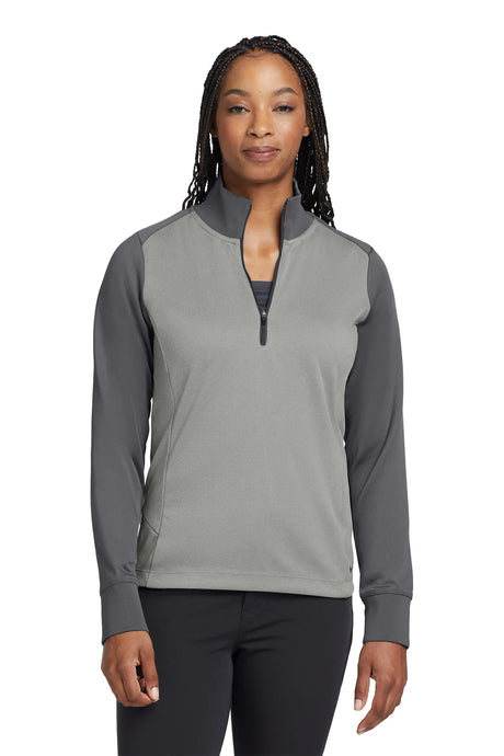 Nike Ladies Dri-FIT 1/2-Zip Cover-Up. 578674 Athletic Grey Heather Dark Grey_1