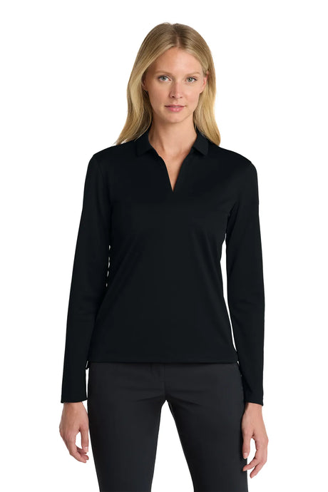 Nike Ladies Dri-FIT Micro Pique 2.0 Long Sleeve Polo NKDC2105 Black_1