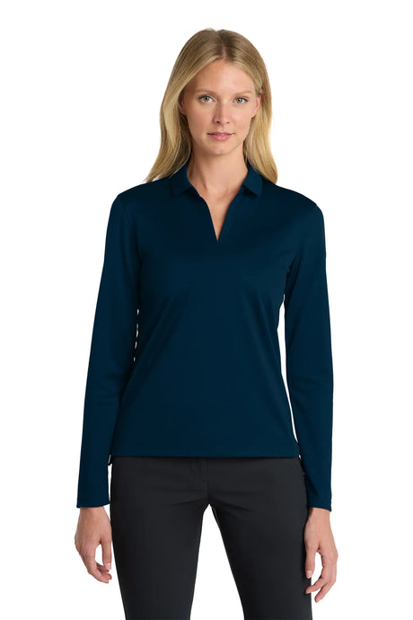 Nike Ladies Dri-FIT Micro Pique 2.0 Long Sleeve Polo NKDC2105 Navy_1