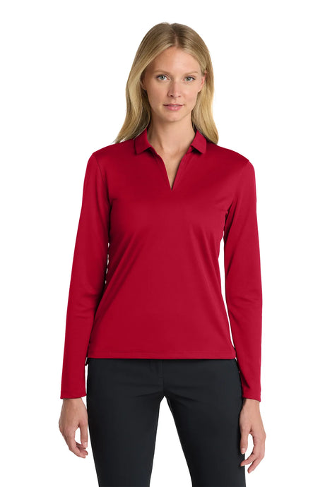 Nike Ladies Dri-FIT Micro Pique 2.0 Long Sleeve Polo NKDC2105 University Red_1