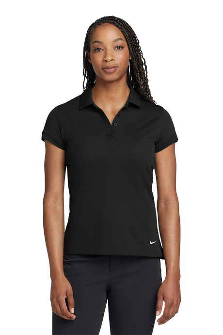 Nike Ladies Dri-FIT Solid Icon Pique Modern Fit Polo.  746100 Black_1