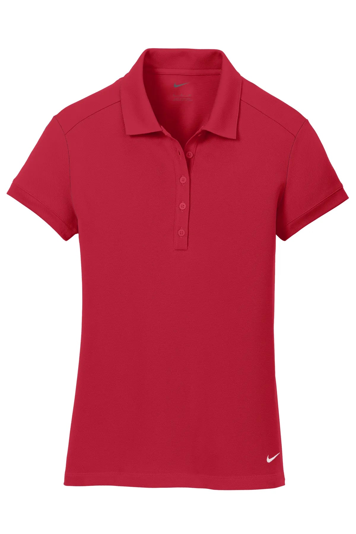 Nike Ladies Dri-FIT Solid Icon Pique Modern Fit Polo.  746100 Gym Red_4