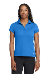 Nike Ladies Dri-FIT Solid Icon Pique Modern Fit Polo.  746100 Light Photo Blue_1