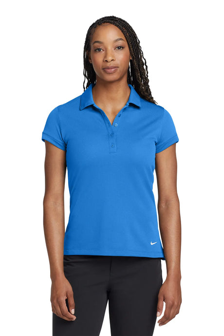 Nike Ladies Dri-FIT Solid Icon Pique Modern Fit Polo.  746100 Light Photo Blue_1