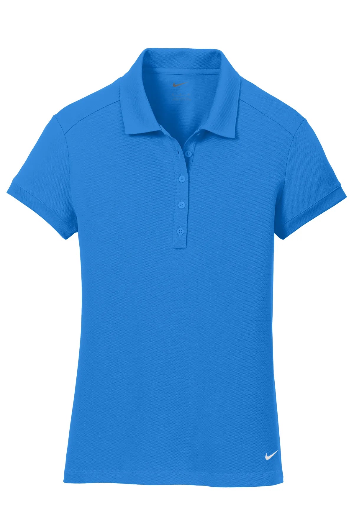 Nike Ladies Dri-FIT Solid Icon Pique Modern Fit Polo.  746100 Light Photo Blue_4