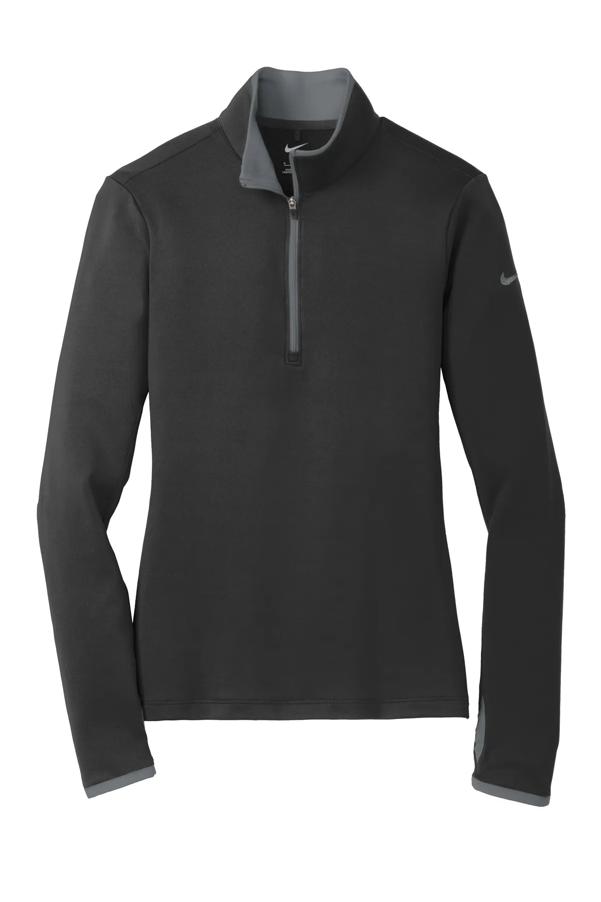 Nike Ladies Dri-FIT Stretch 1/2-Zip Cover-Up. 779796 Black Dark Grey_4