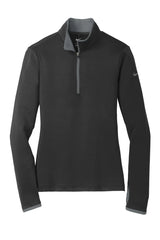 Nike Ladies Dri-FIT Stretch 1/2-Zip Cover-Up. 779796 Black Dark Grey_4