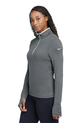 Nike Ladies Dri-FIT Stretch 1/2-Zip Cover-Up. 779796 Dark Grey White_3