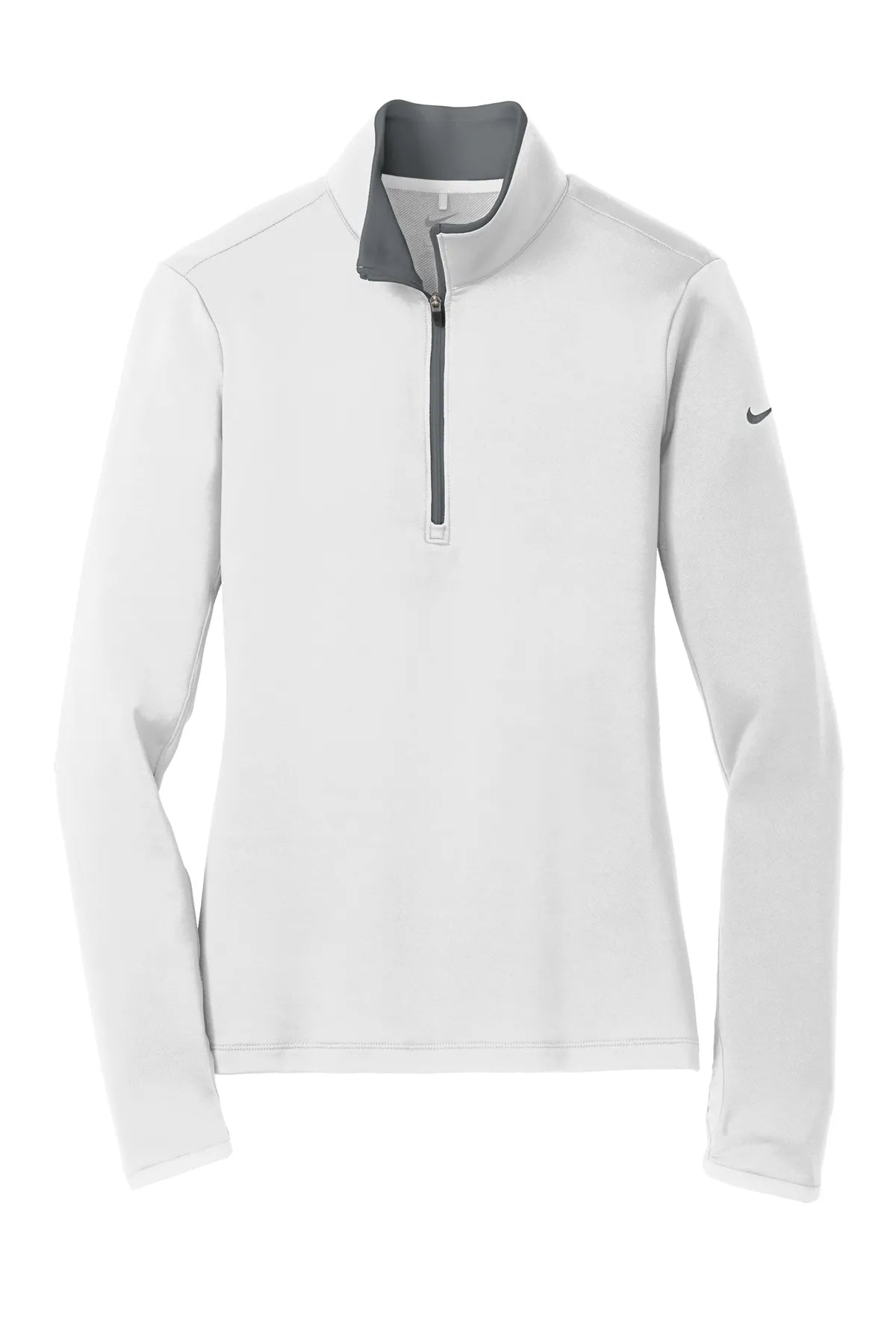 Nike Ladies Dri-FIT Stretch 1/2-Zip Cover-Up. 779796 White Dark Grey_4