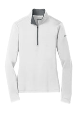 Nike Ladies Dri-FIT Stretch 1/2-Zip Cover-Up. 779796 White Dark Grey_4