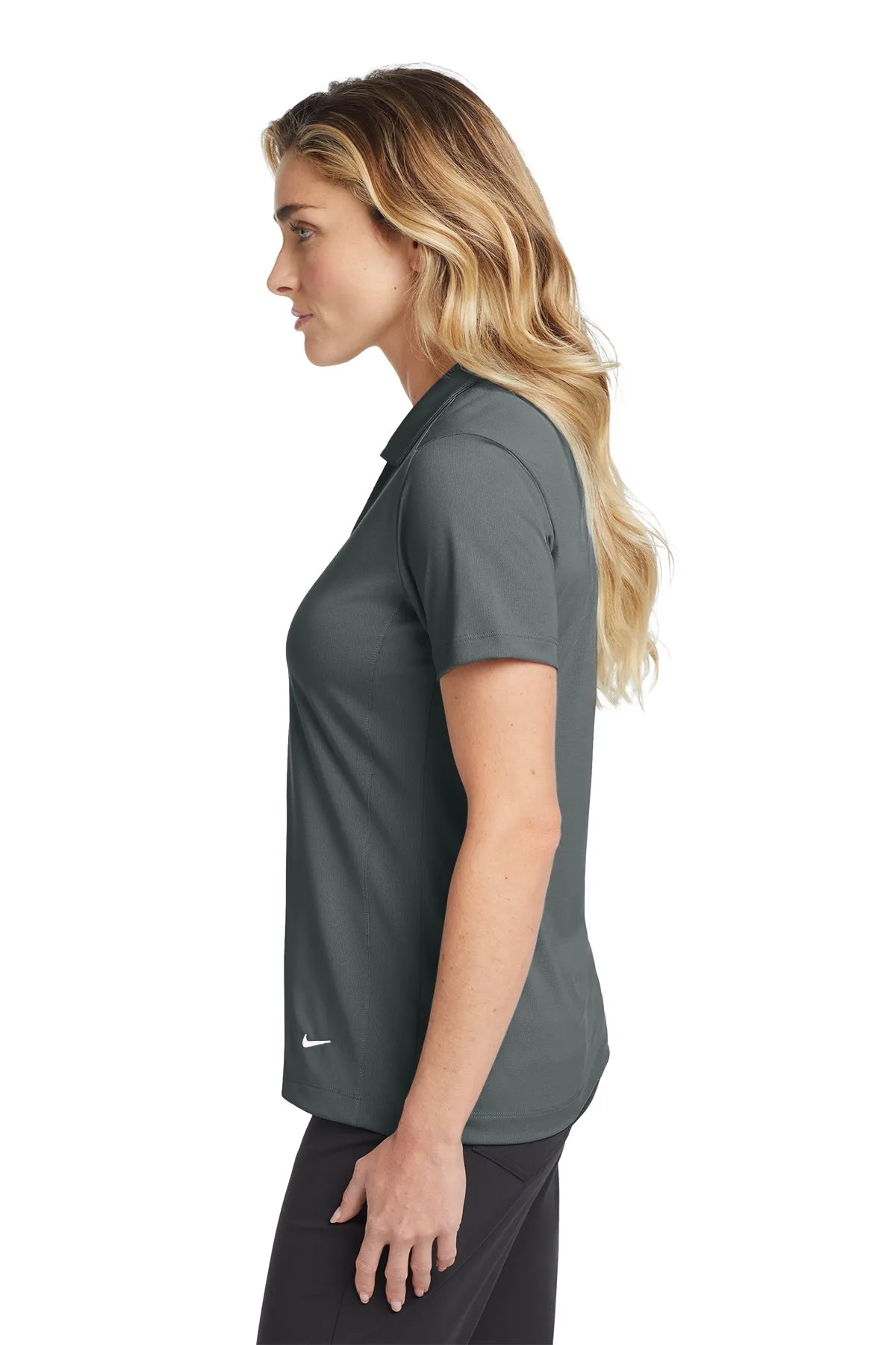 Nike Ladies Dri-FIT Vertical Mesh Polo. 637165 Anthracite_3