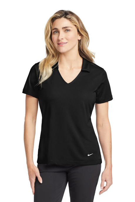 Nike Ladies Dri-FIT Vertical Mesh Polo. 637165 Black_1
