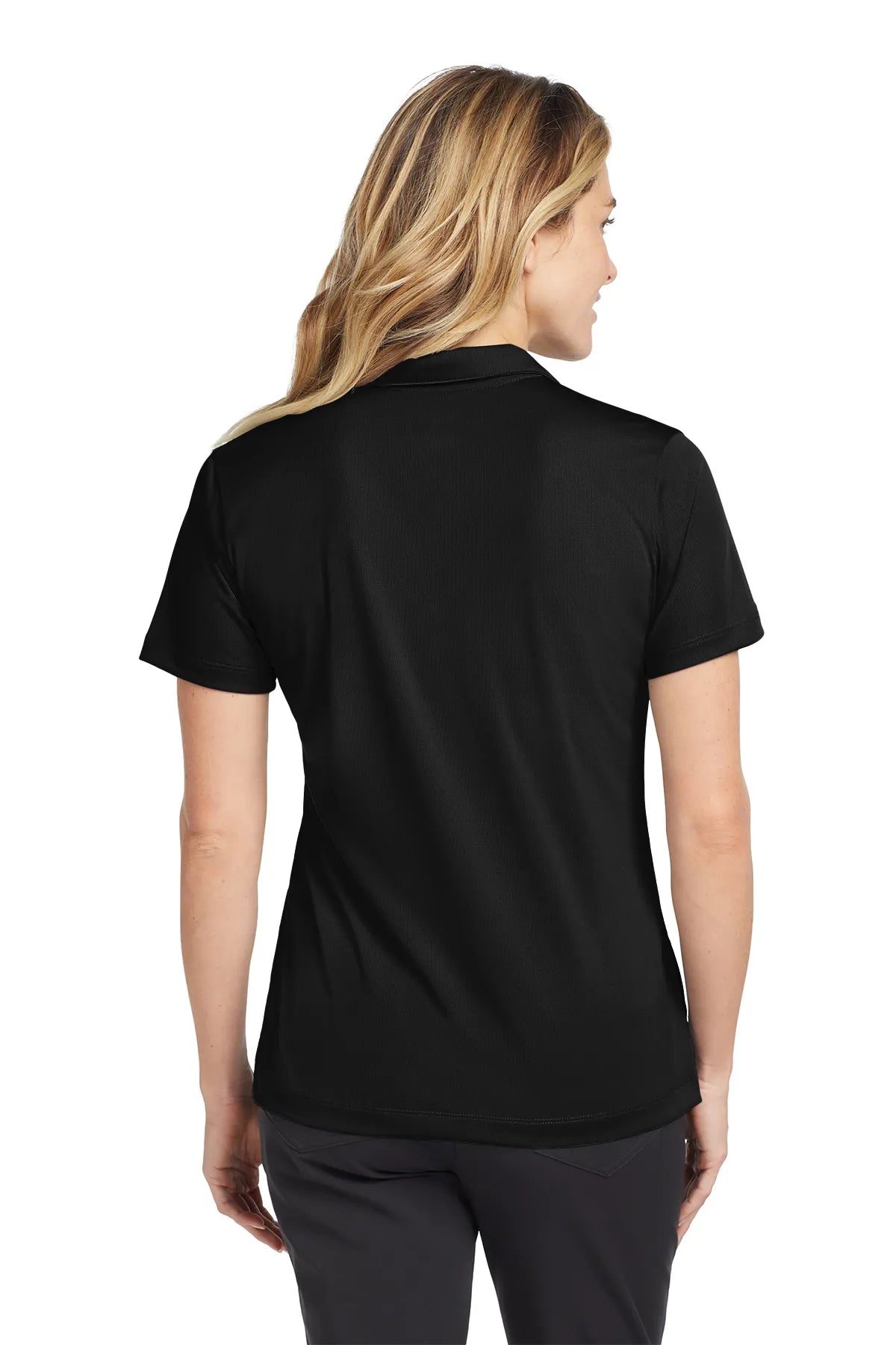Nike Ladies Dri-FIT Vertical Mesh Polo. 637165 Black_2
